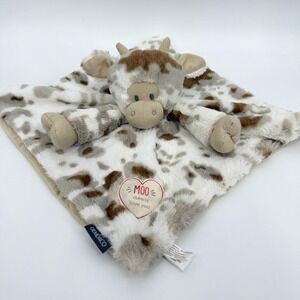 Demdaco Barnyard Cow Moo Means Love You Lovey Rattle Security Blanket Plush